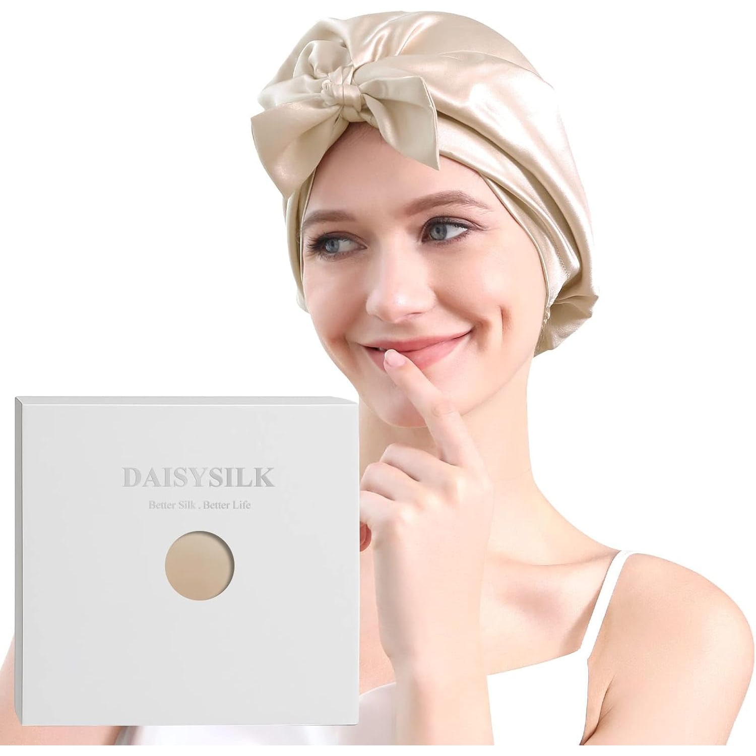 Champagne 22 Momme Double Layer Silk Bonnet