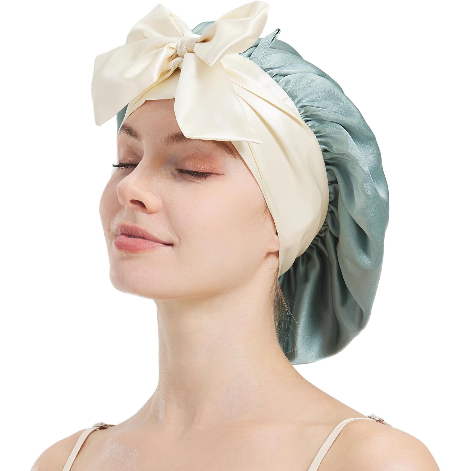 Double-Layer Mulberry Silk Bonnet with Ties