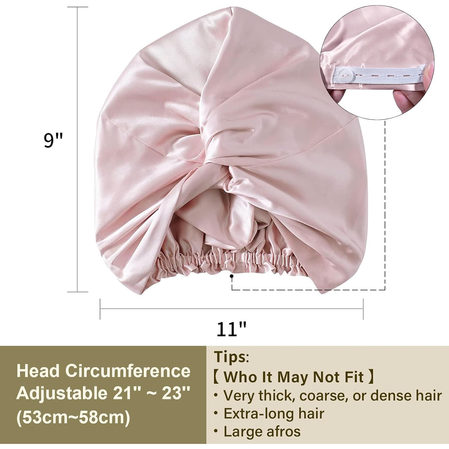 Pink 22 Momme Adjustable Silk Bonnet: image 3