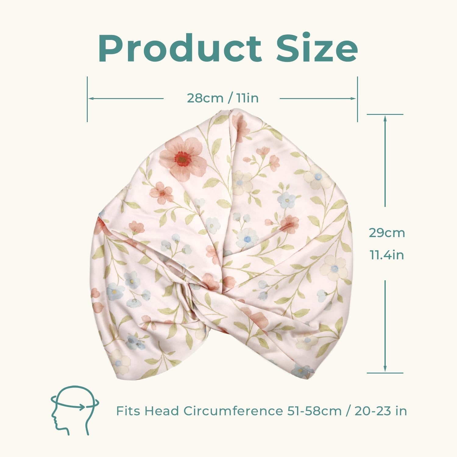 Pink Flower Double-Layer Mulberry Silk Bonnet: image 2