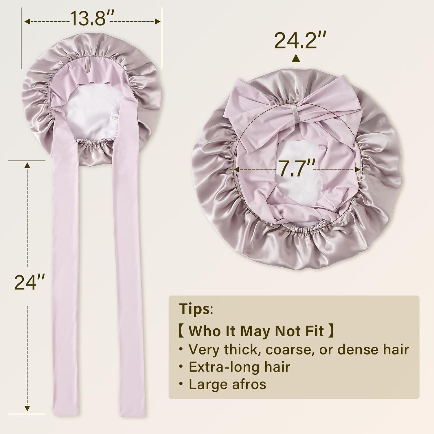 Purple Double Layer Mulberry Silk Bonnet: image 3