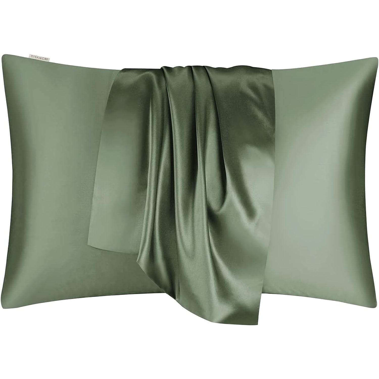 Green 22 Momme Mulberry Silk Pillowcase, Standard Size: image 7
