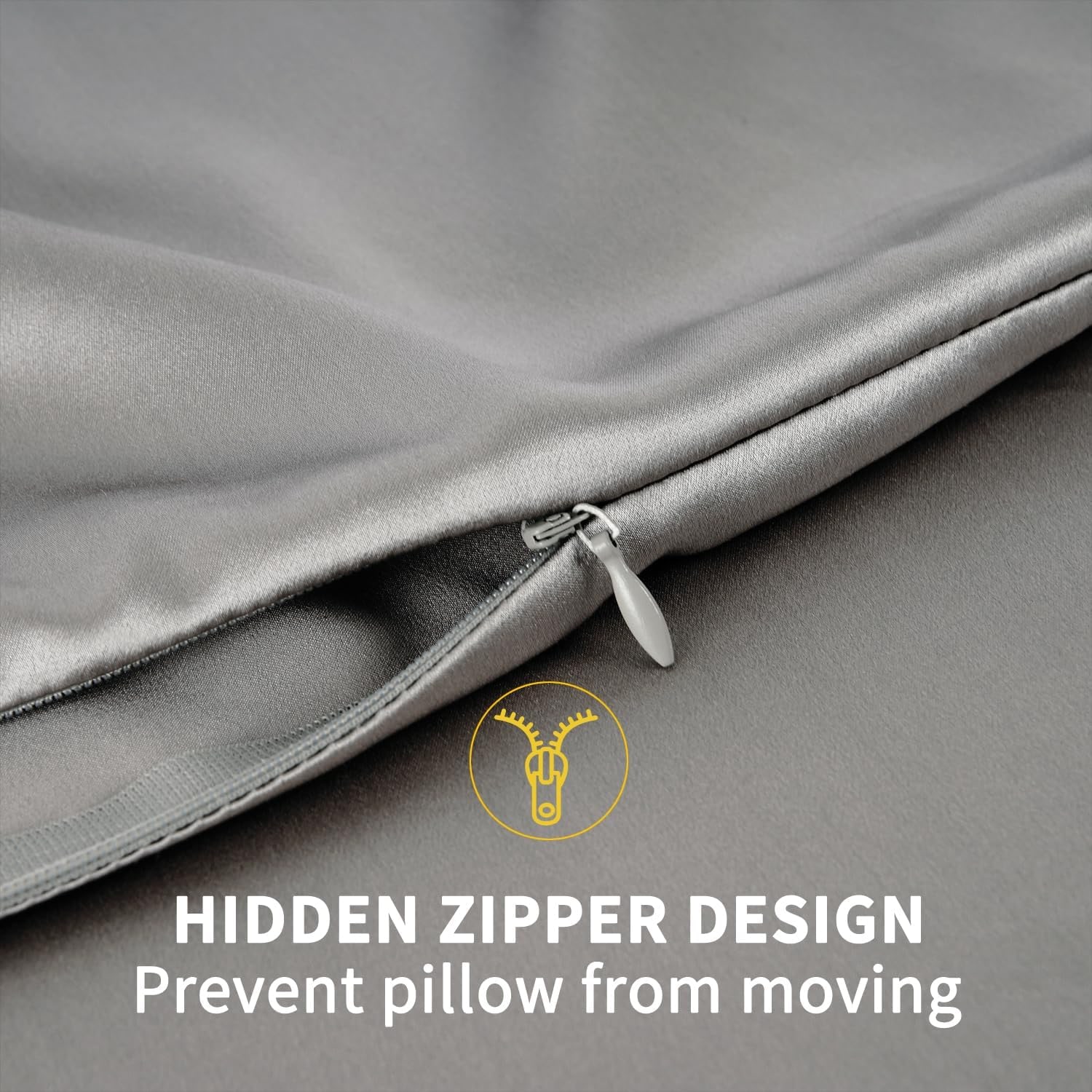 Grey Mulberry Silk Pillowcase Queen 19 Momme: image 3