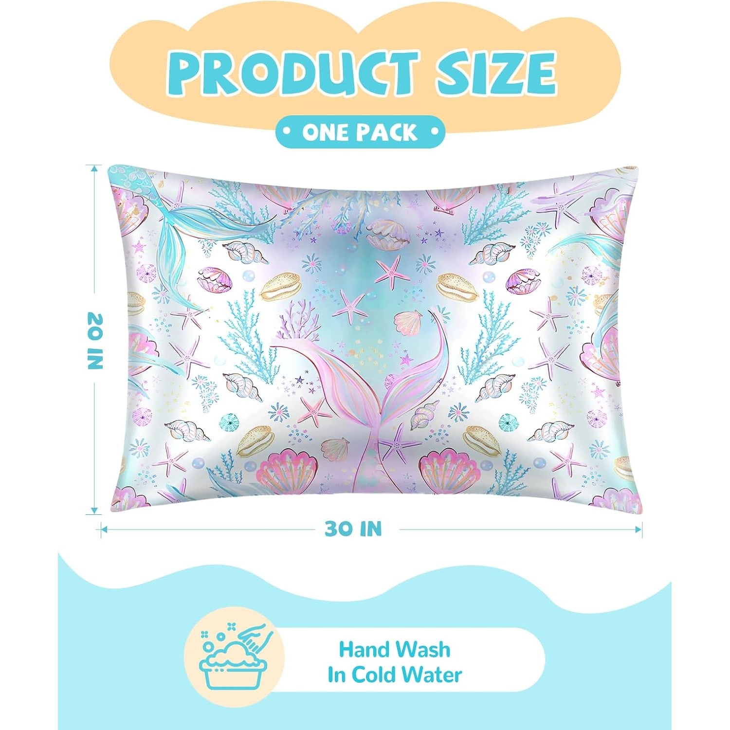 Kids Mulberry Silk Pillowcase, Fish Tail Print: image 2