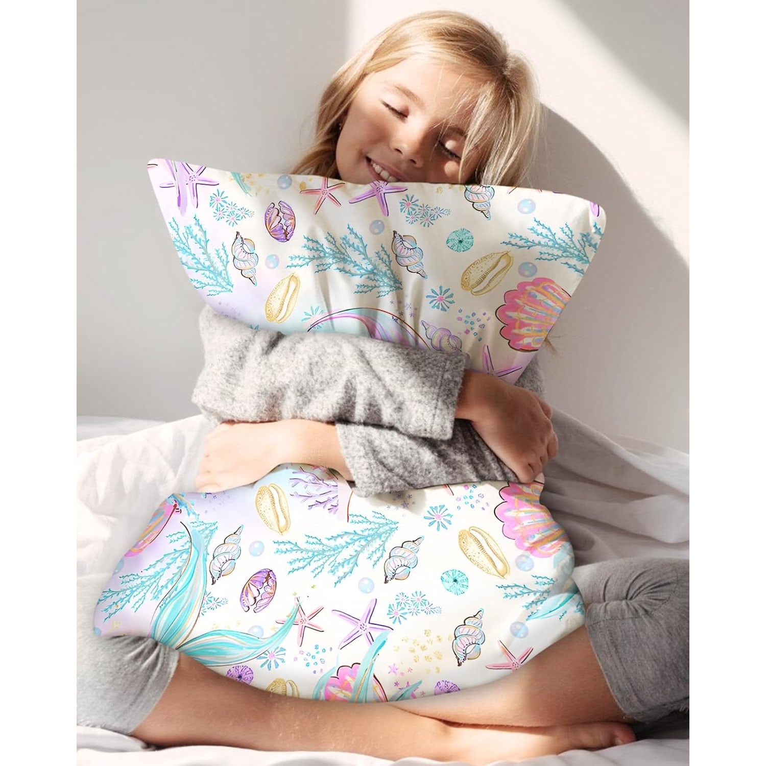 Kids Mulberry Silk Pillowcase, Fish Tail Print: image 5