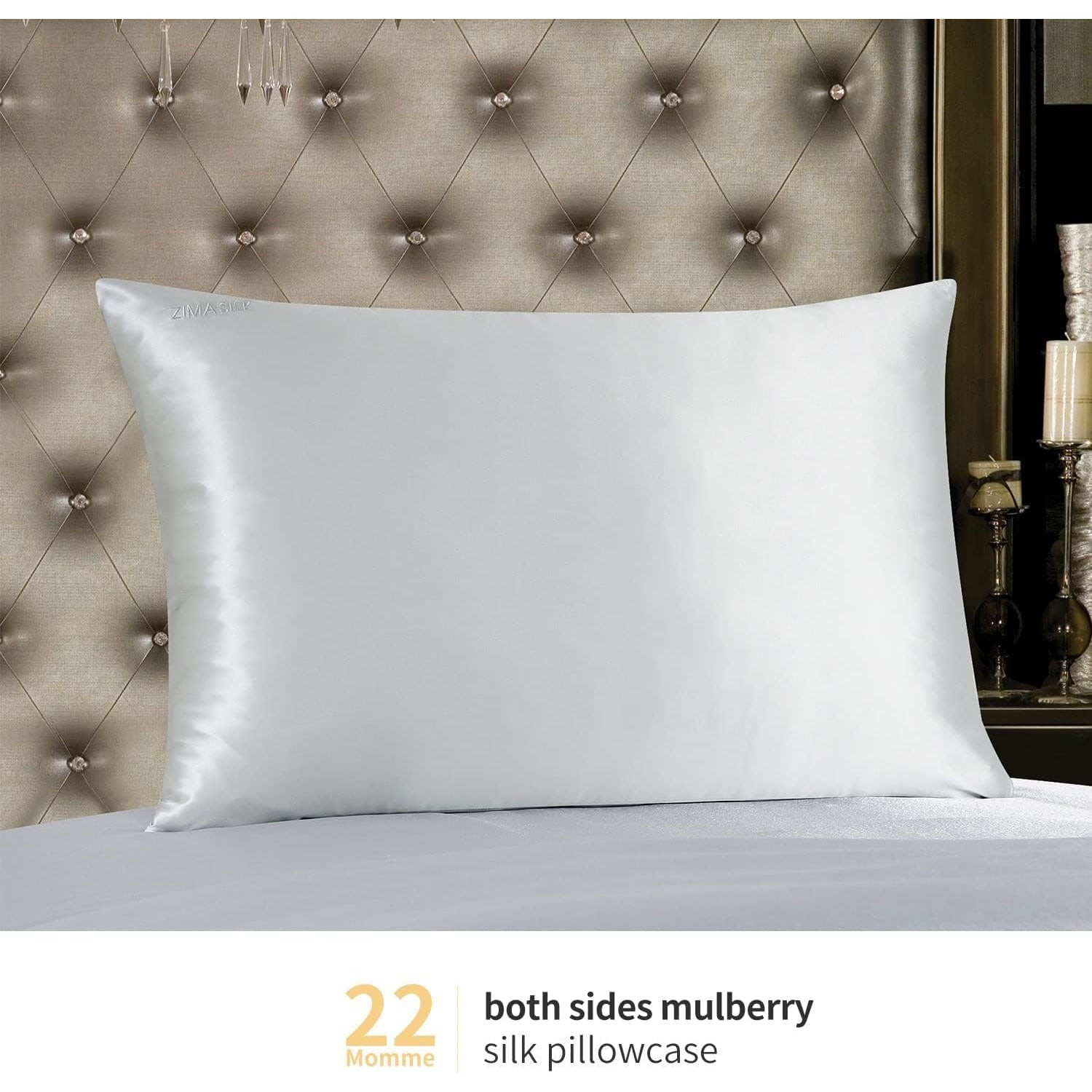 Light Grey 22 Momme Mulberry Silk Pillowcase (Queen)