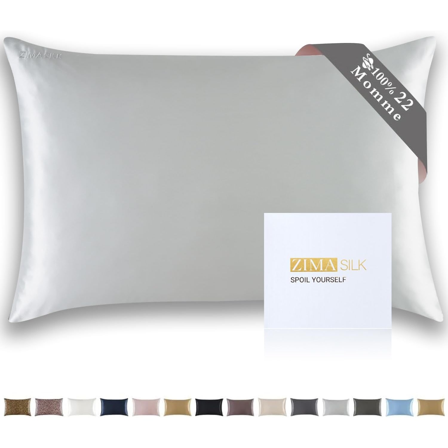 Light Grey 22 Momme Mulberry Silk Pillowcase (Queen)