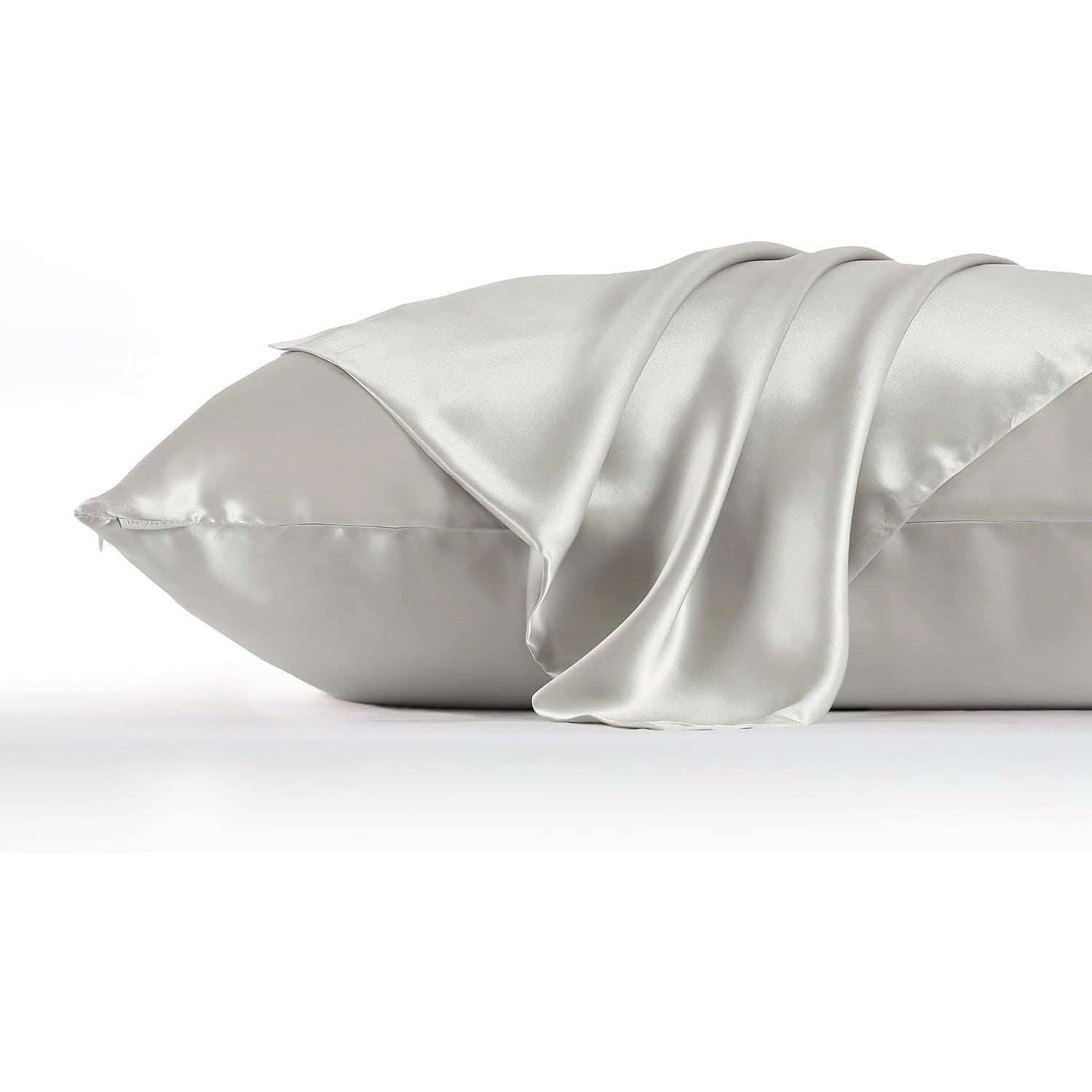 Light Grey 22 Momme Mulberry Silk Pillowcases, Queen 2 Pack