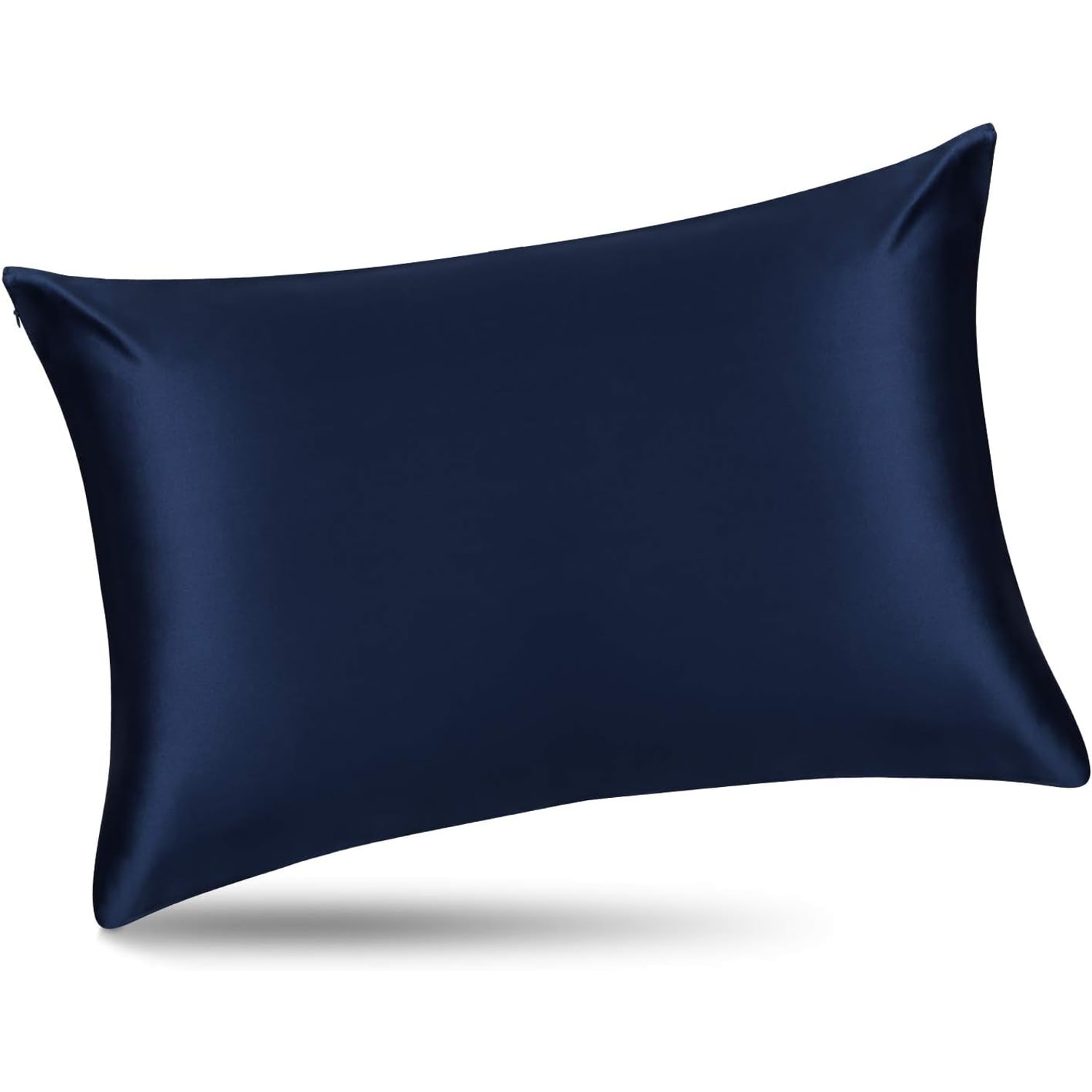 Navy Blue 19 Momme Mulberry Silk Pillowcase, Queen with Hidden Zip