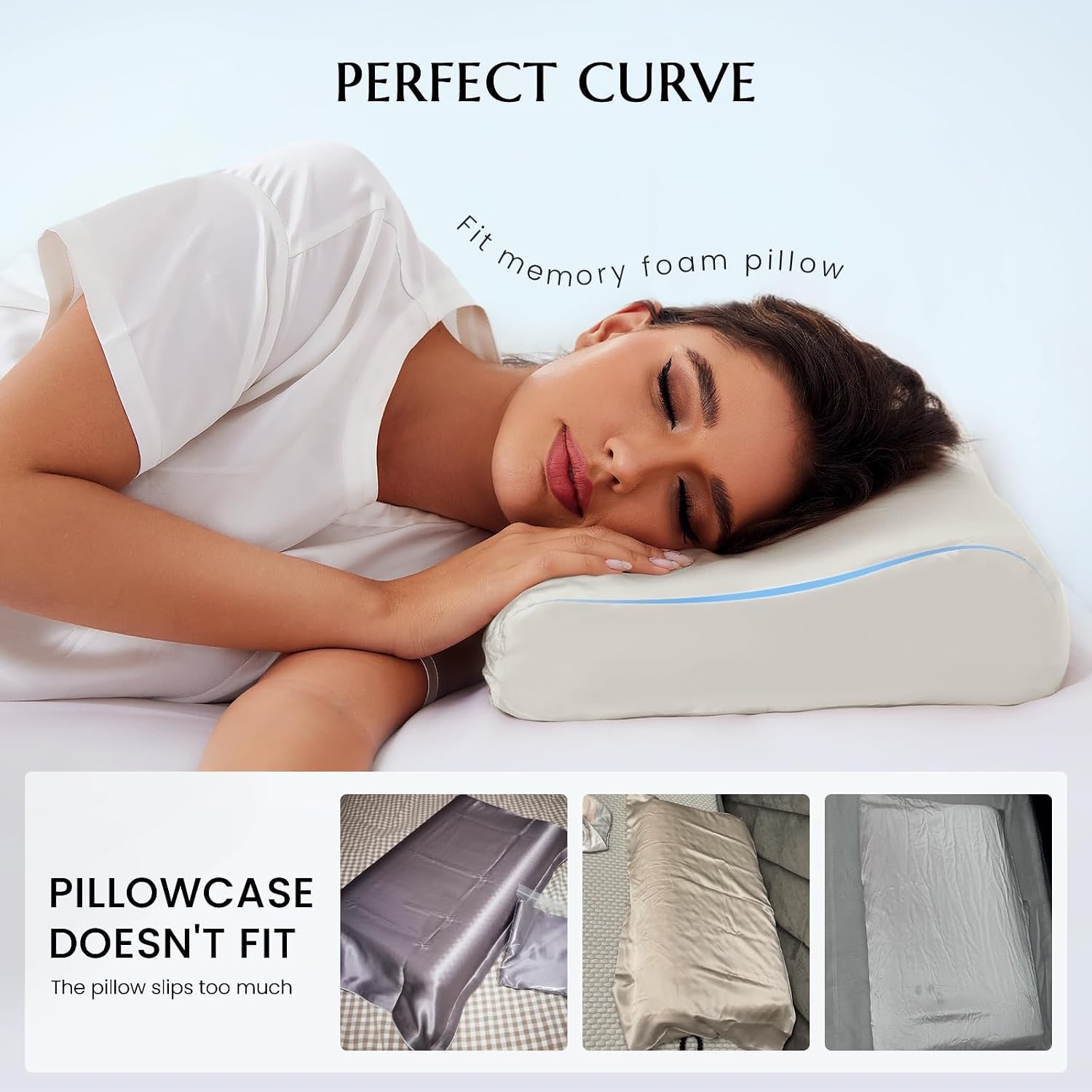 Silk Pillowcase for Contour Memory Foam Pillow: image 2