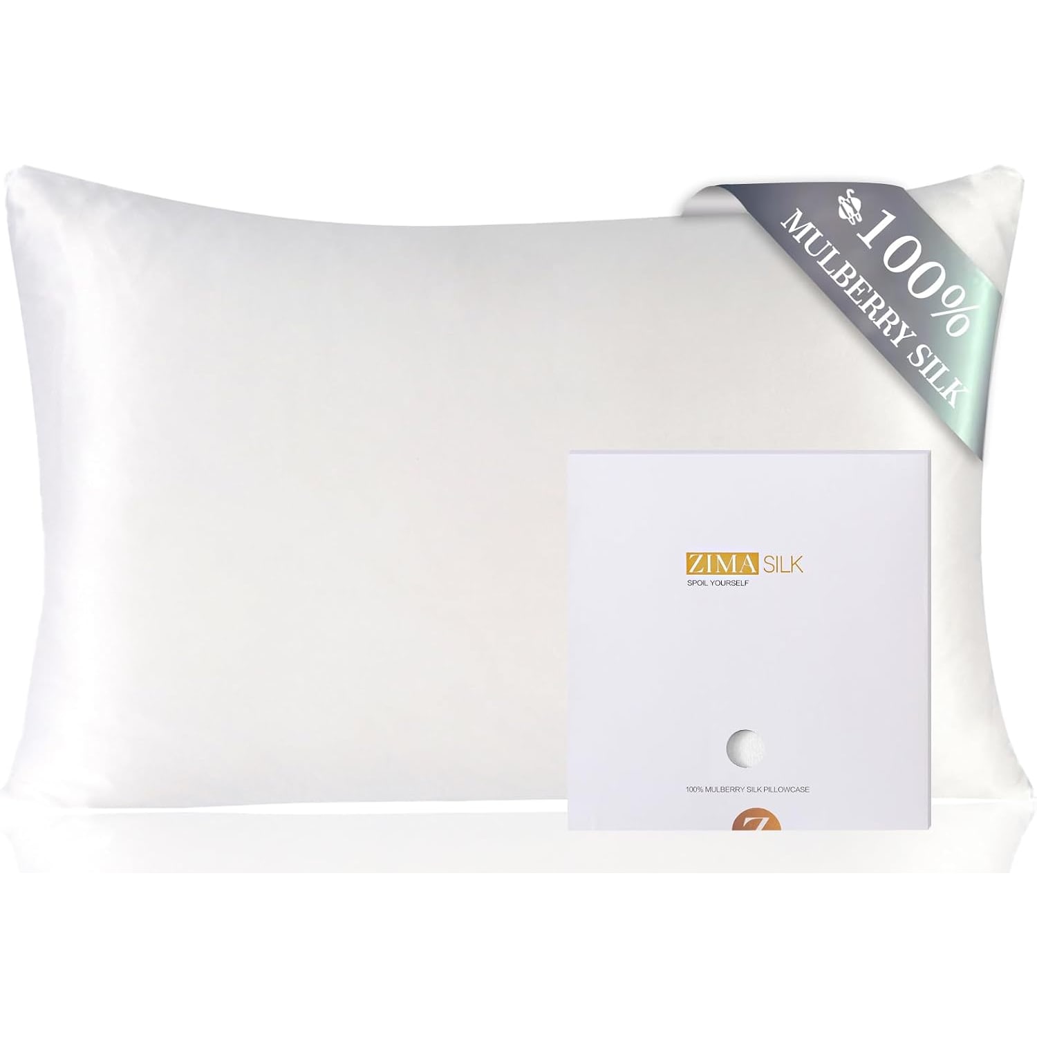 White Mulberry Silk Pillowcase Queen 19 Momme