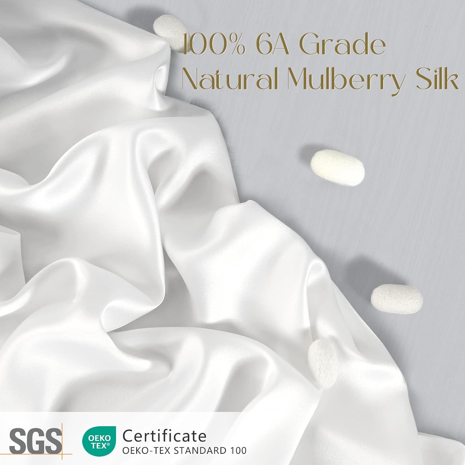 White Mulberry Silk Pillowcase Queen 19 Momme: image 2