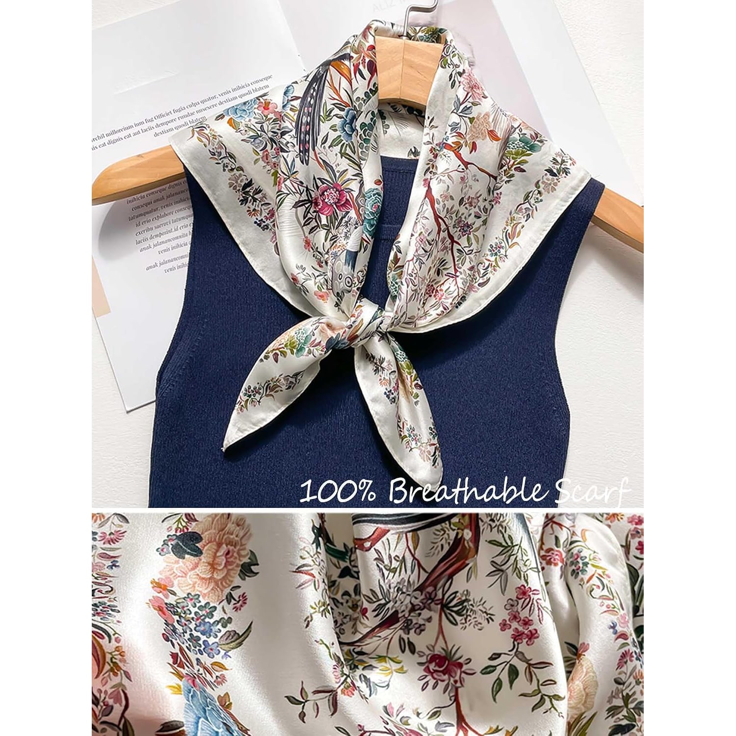 Mulberry Silk Square Scarf 21 Inch: image 3