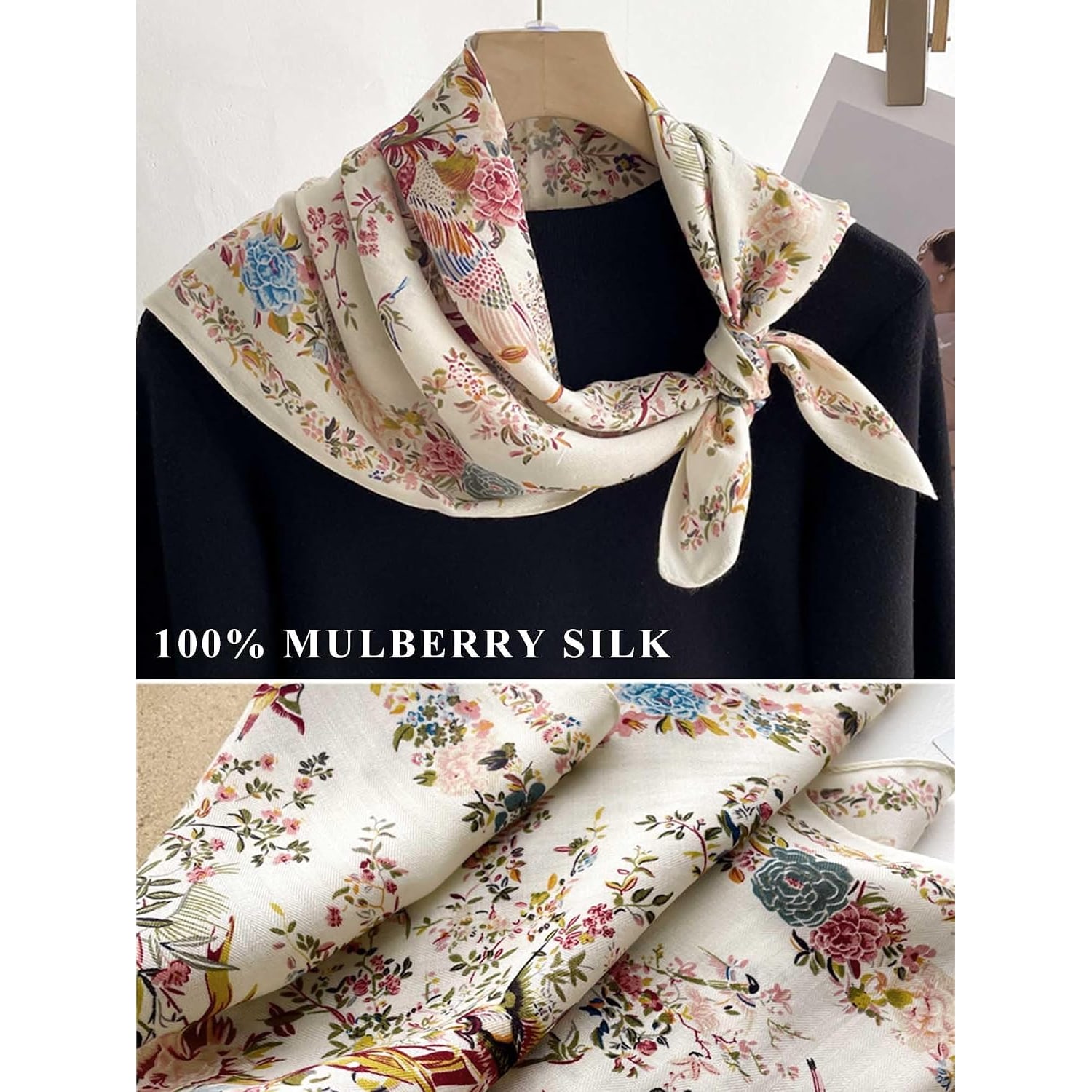 Mulberry Silk Square Scarf 21 Inch: image 7