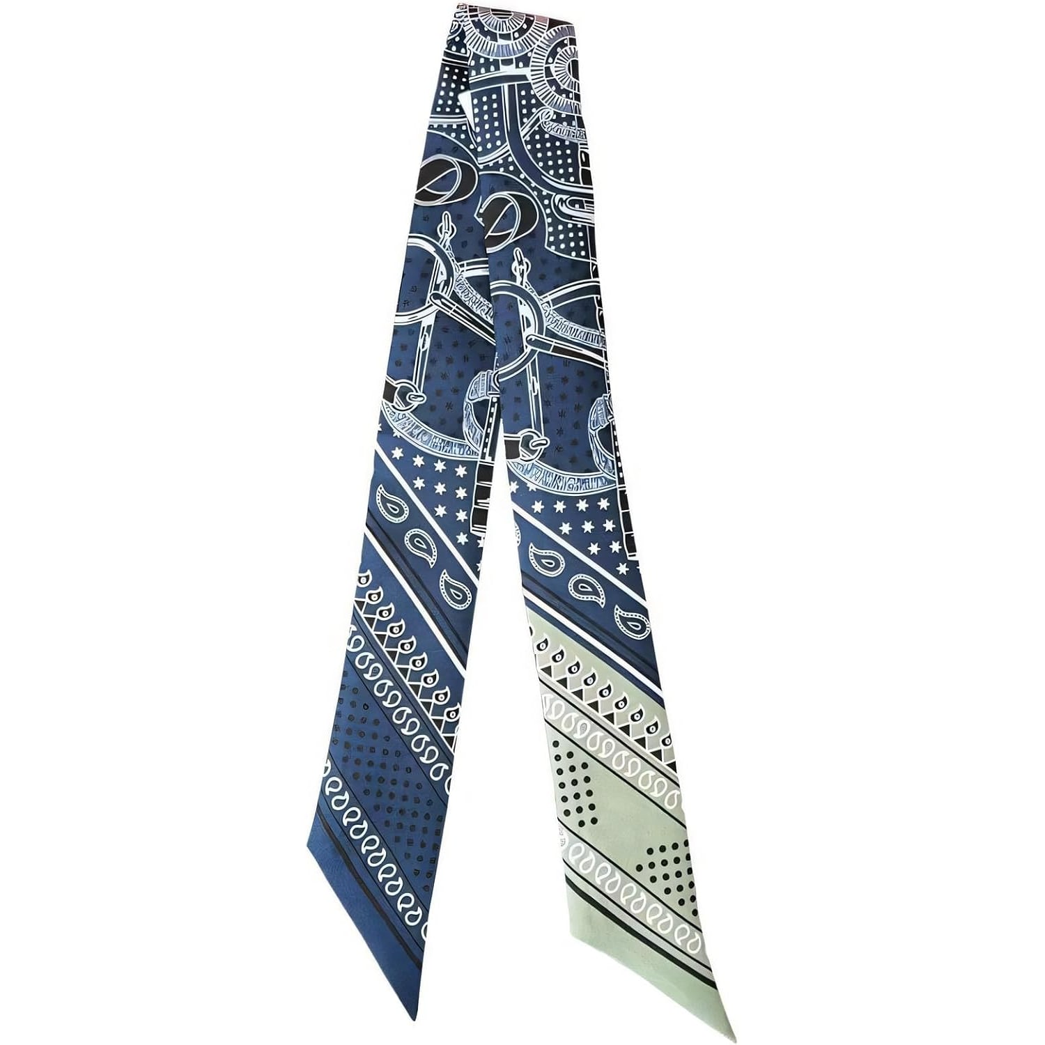 Mulberry Silk Twill Handbag Scarf in Dark Blue