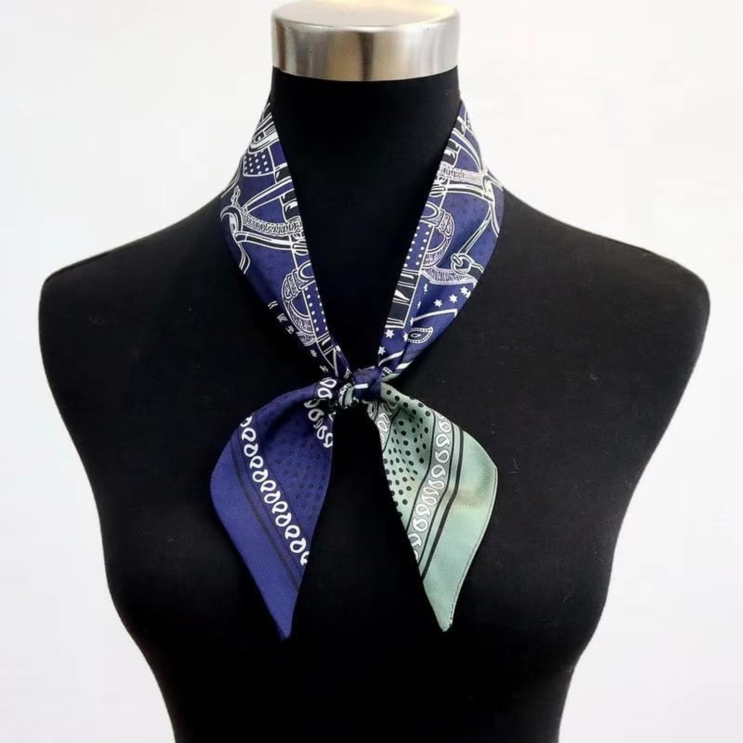 Mulberry Silk Twill Handbag Scarf in Dark Blue: image 5