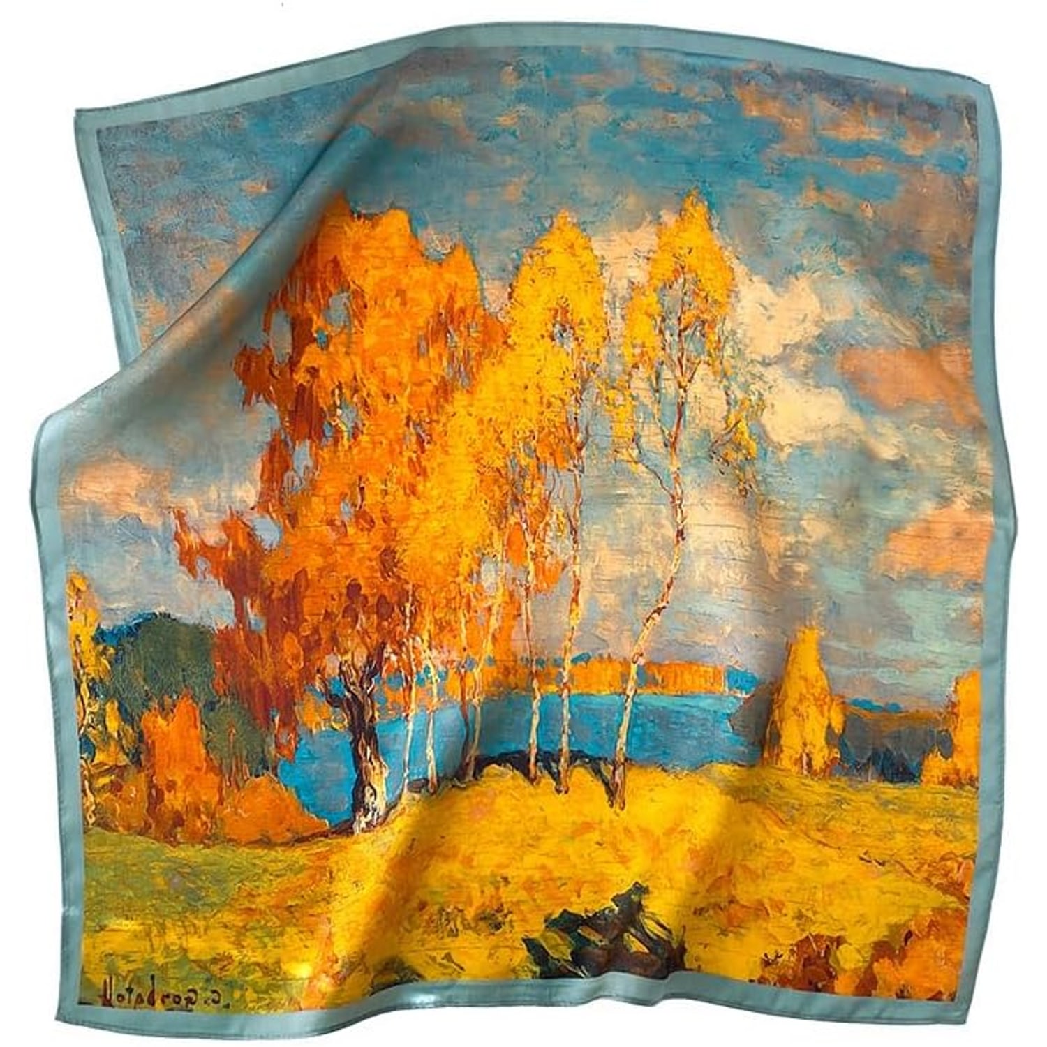 Printed Mulberry Silk Neckerchief 53cm: image 2