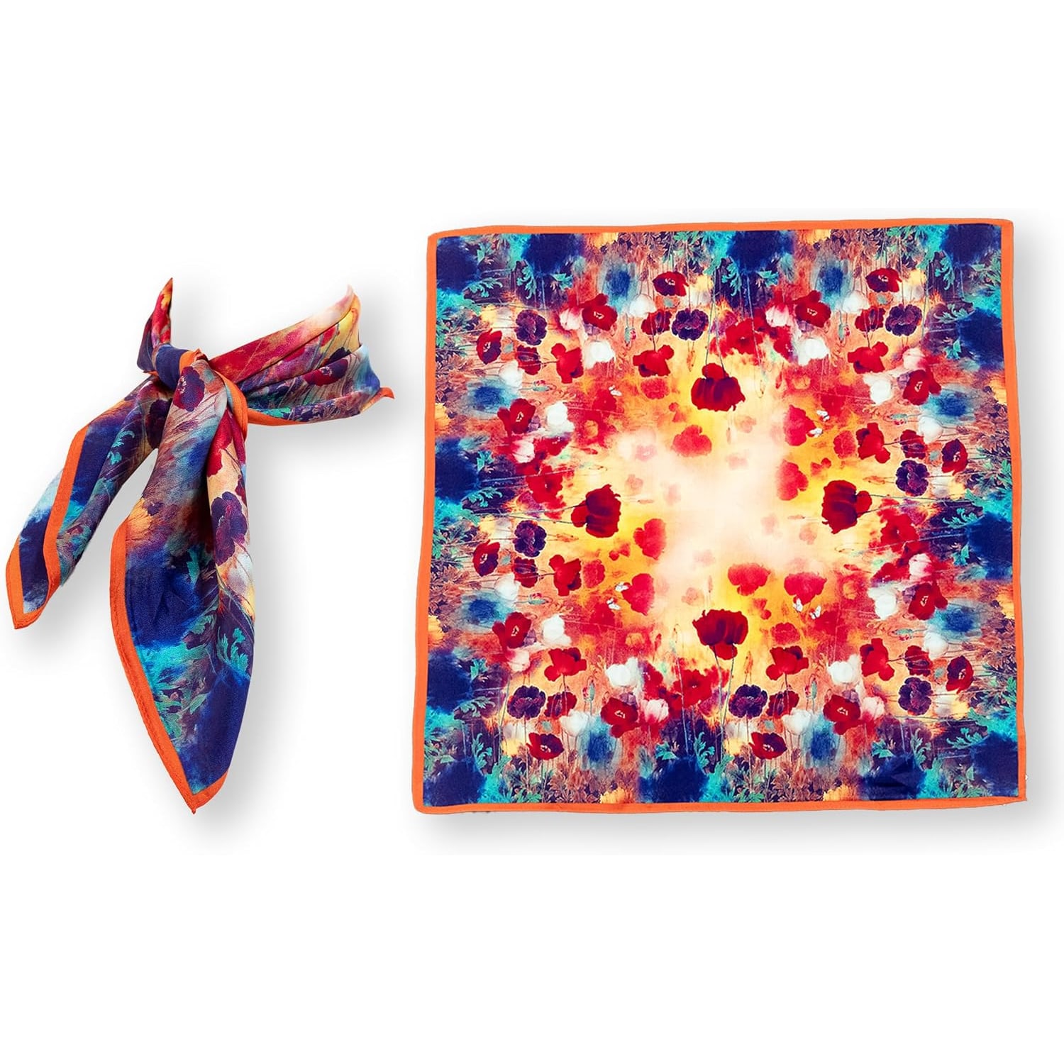 Printed Square Mulberry Silk Scarf 53cm
