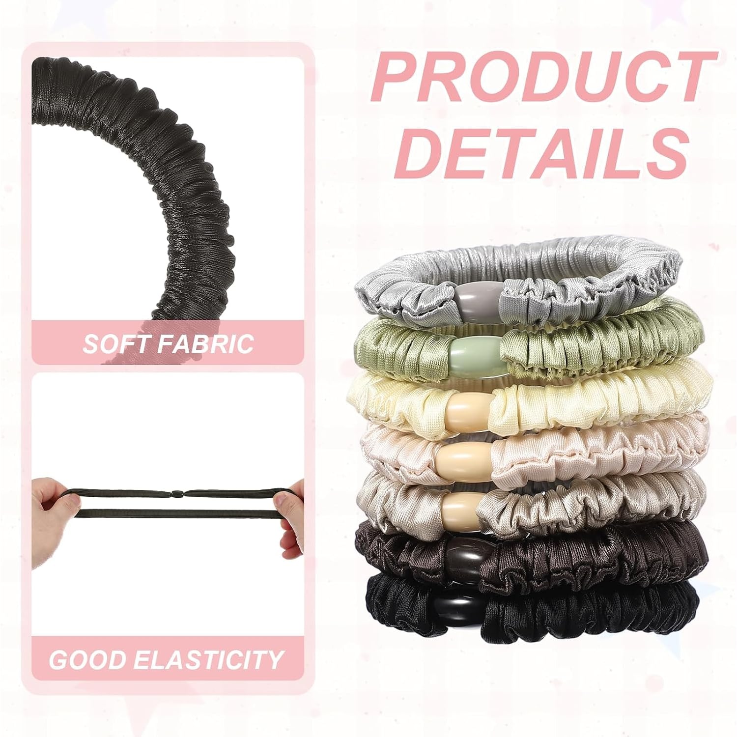 Brown Mulberry Silk Hair Ties 4 Pack: image 3