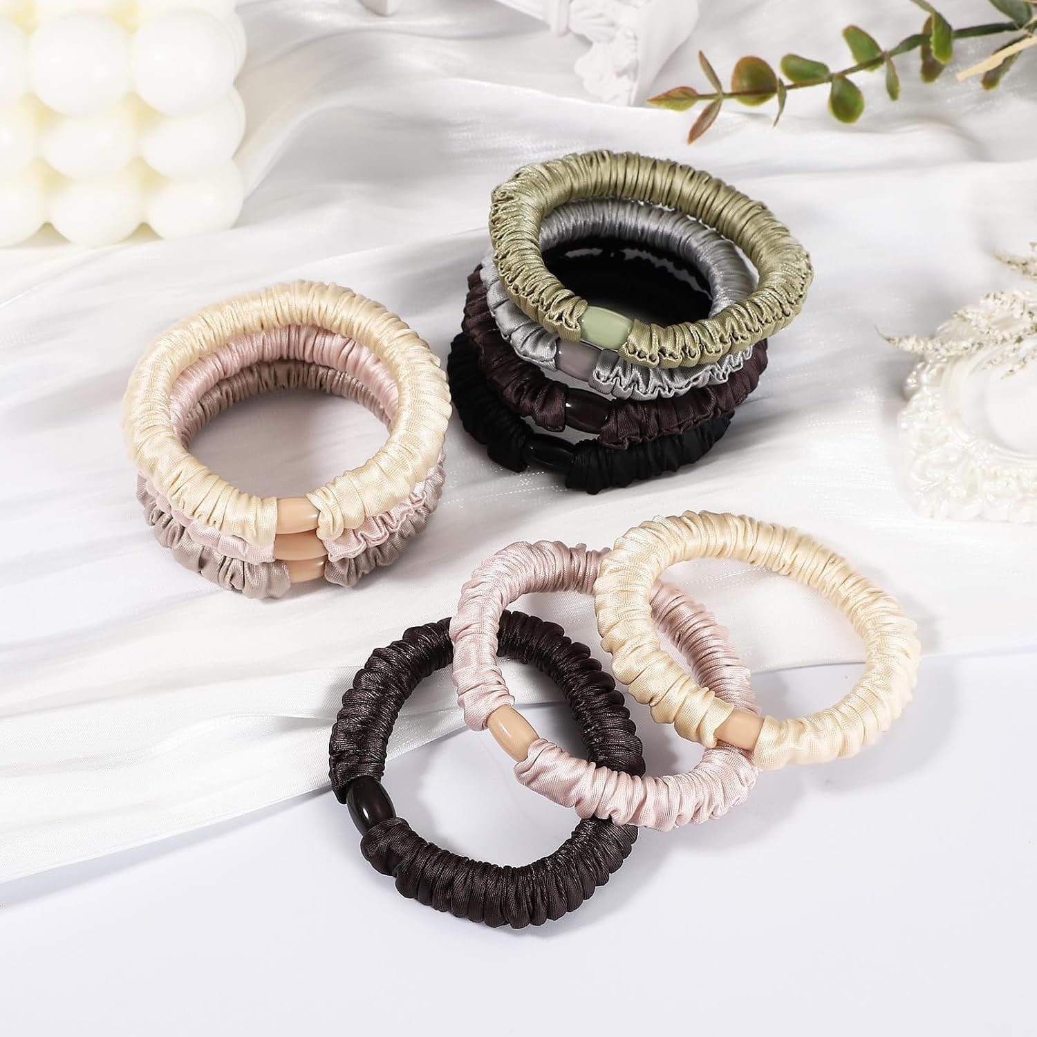 Brown Mulberry Silk Hair Ties 4 Pack: image 6