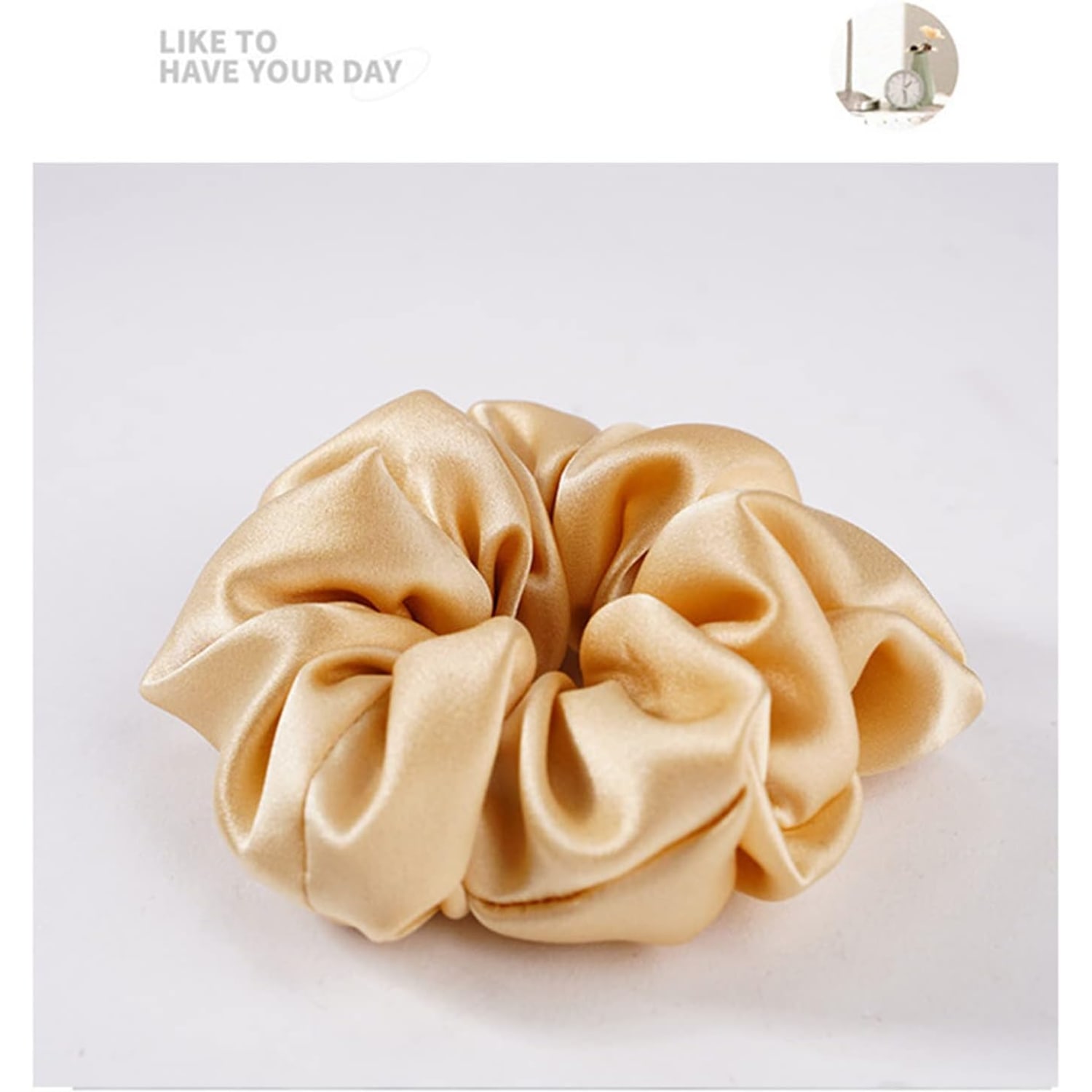 Large Silk Scrunchies 3 Pack (Black, Apricot, Champagne): image 5