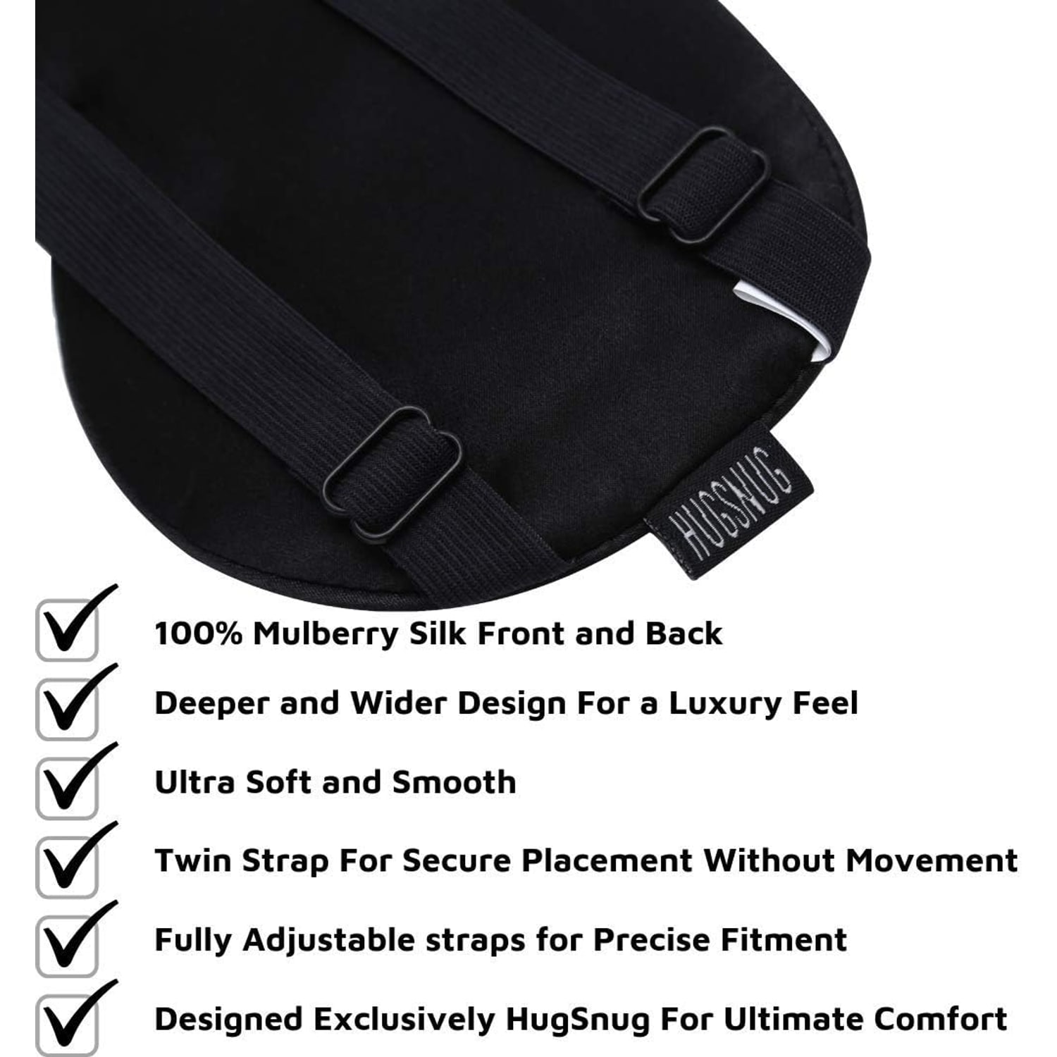 19 Momme Mulberry Silk Sleeping Mask with Twin Adjustable Straps: image 2