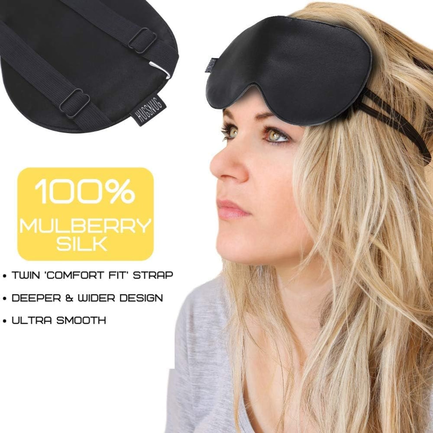 19 Momme Mulberry Silk Sleeping Mask with Twin Adjustable Straps: image 3