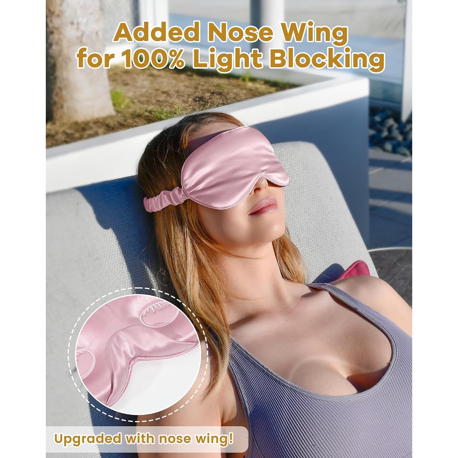 Pink Contoured 22 Momme Mulberry Silk Sleep Mask: image 2