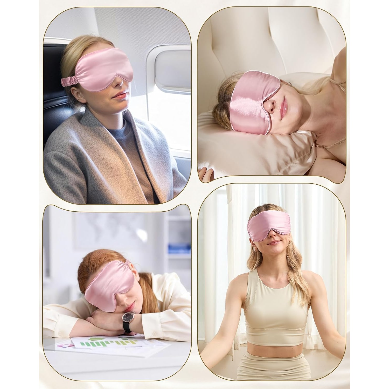 Pink Contoured 22 Momme Mulberry Silk Sleep Mask: image 7