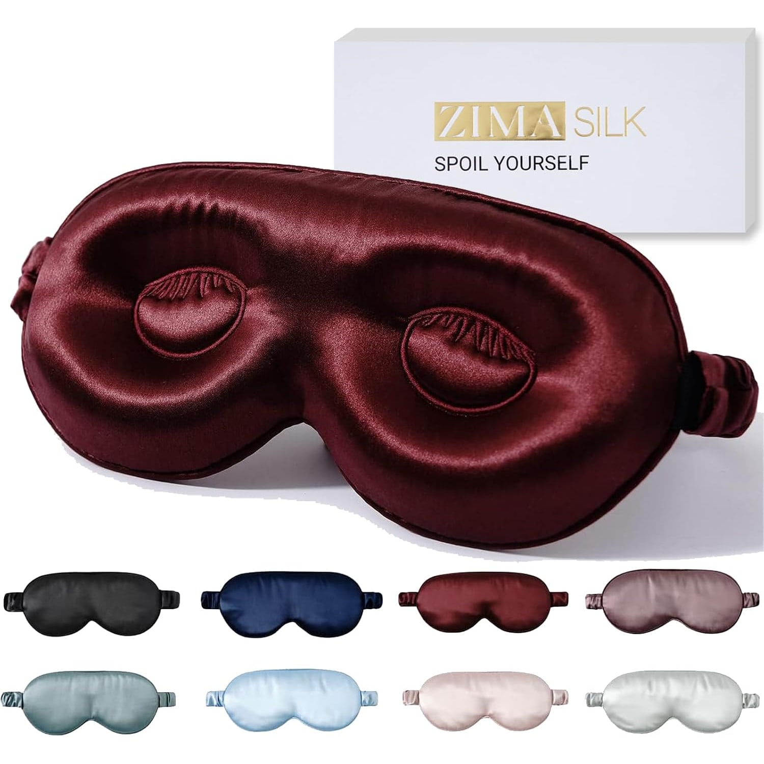 Burgundy 22 Momme Mulberry Silk Sleep Mask