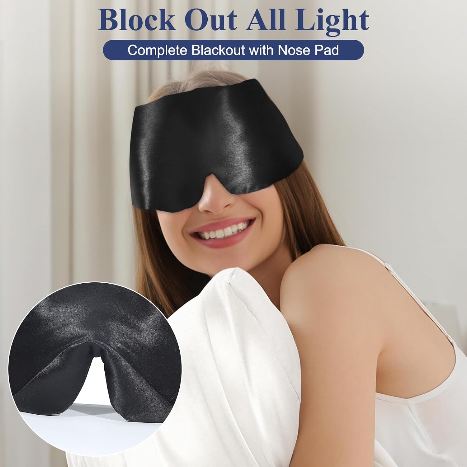 Black 22 Momme Silk Eye Mask