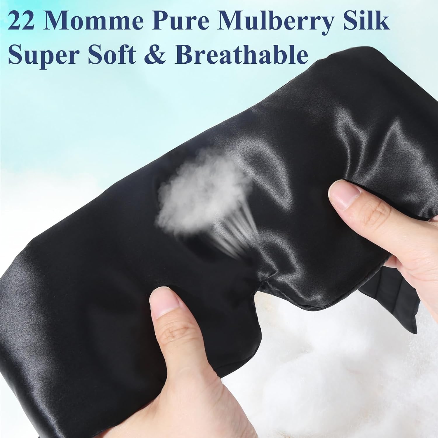 Black 22 Momme Silk Eye Mask