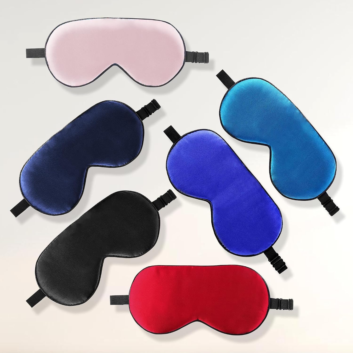 Adjustable Mulberry Silk Sleep Mask 2 Pack (Navy Blue & Pink)