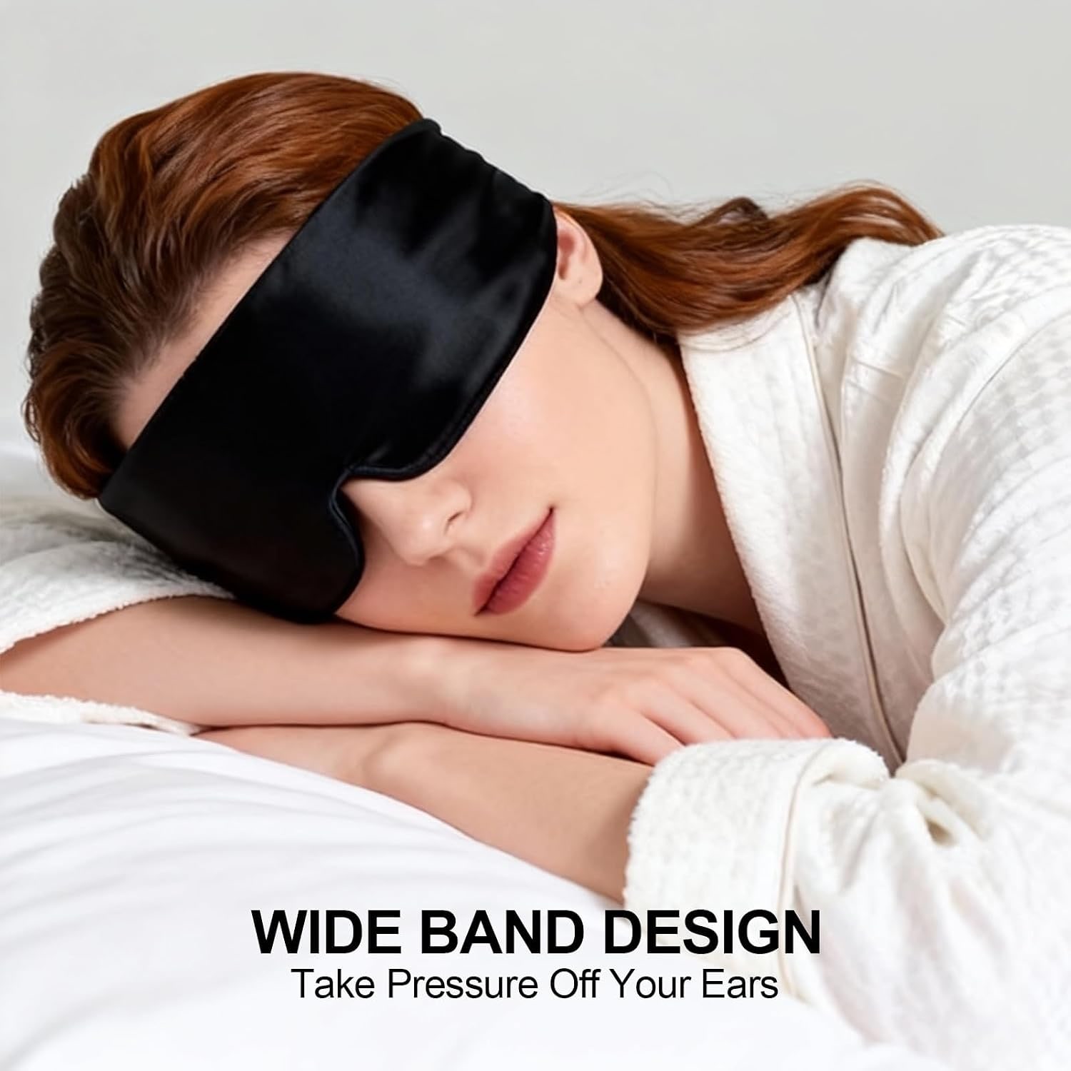 Black 19 Momme Silk Eye Mask for Side Sleepers: image 5
