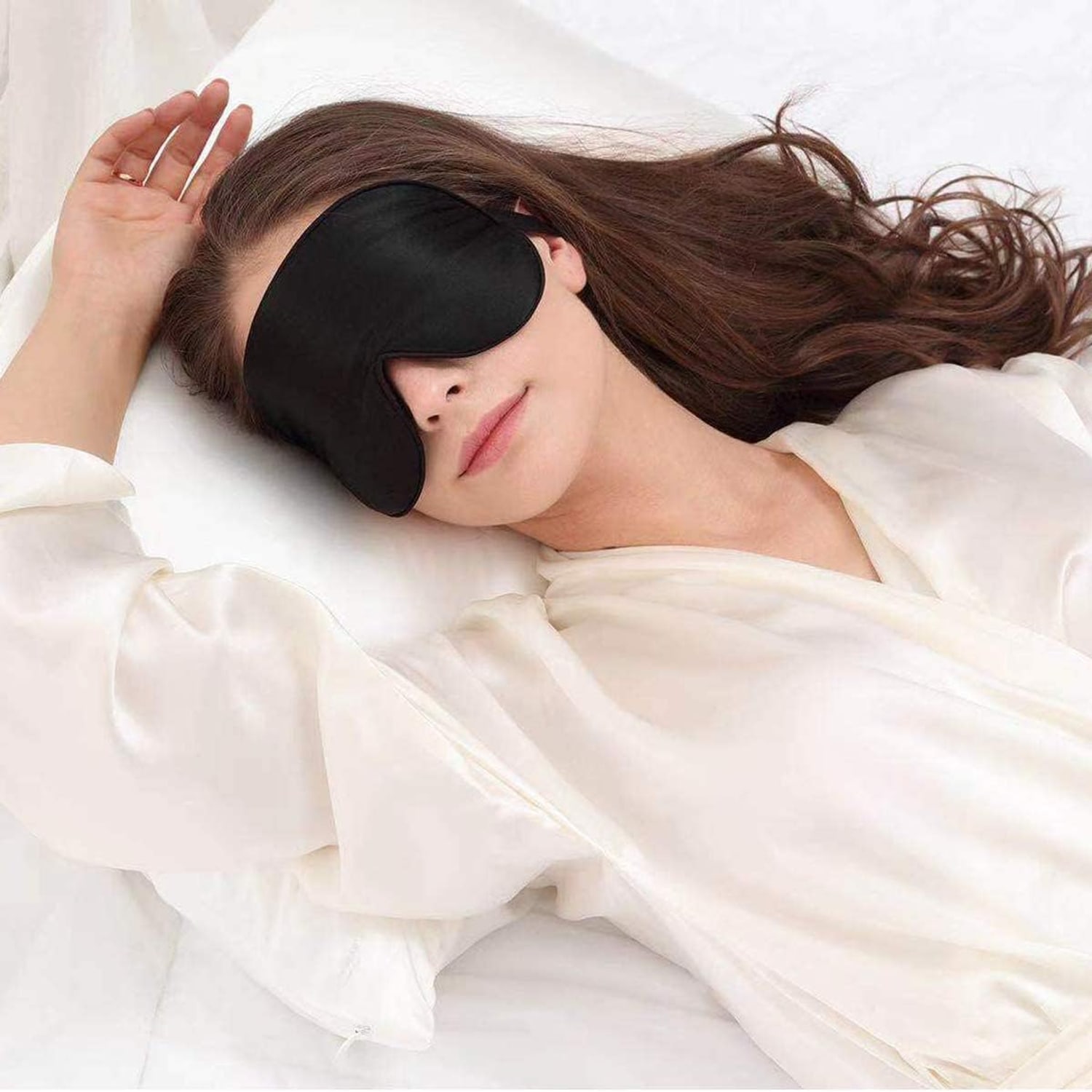 Classic Black Mulberry Silk Sleep Mask: image 5