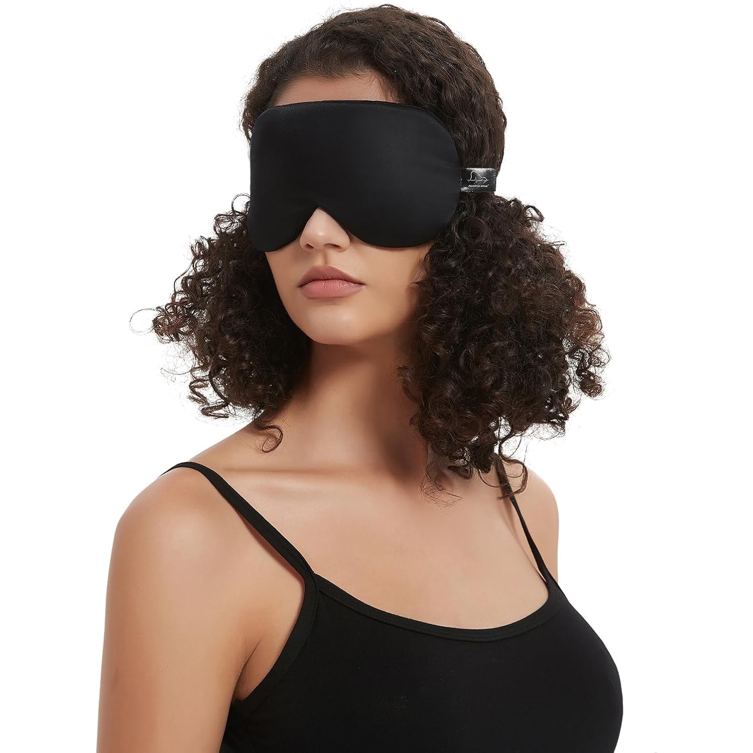 Contoured No Pressure Silk Sleep Mask (Black): image 4