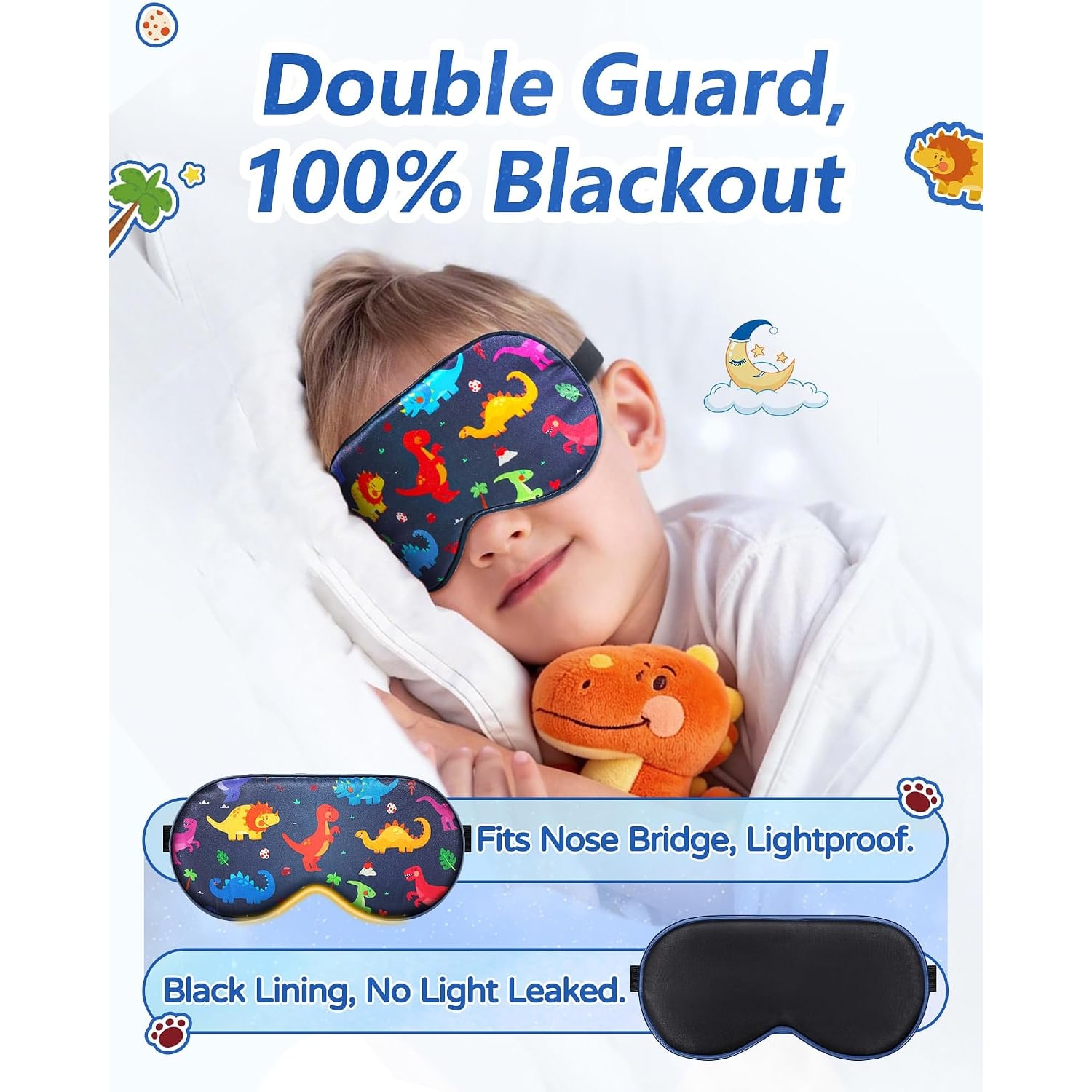 Kids Mulberry Silk Sleep Mask 2 Pack: image 2