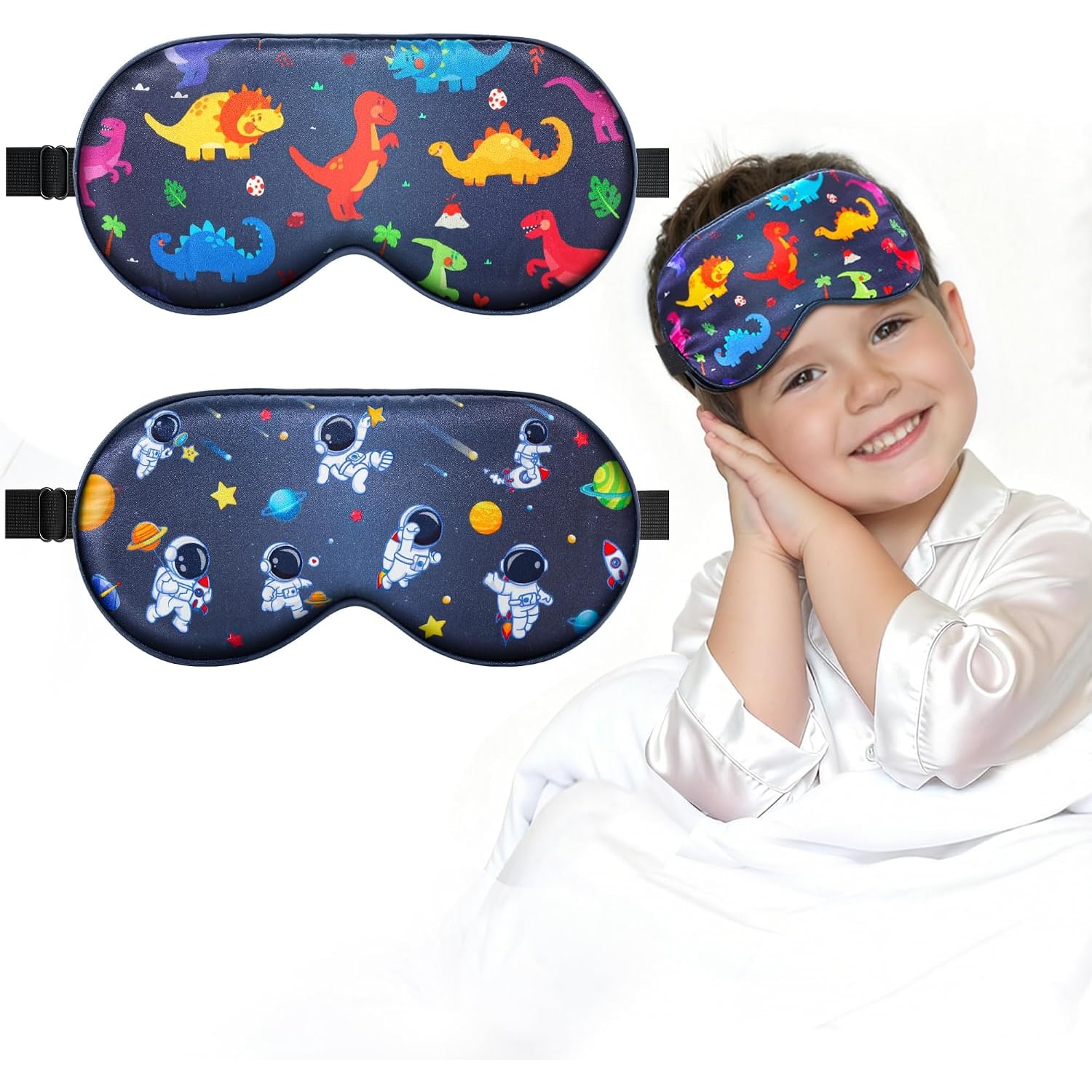 Kids Mulberry Silk Sleep Mask 2 Pack