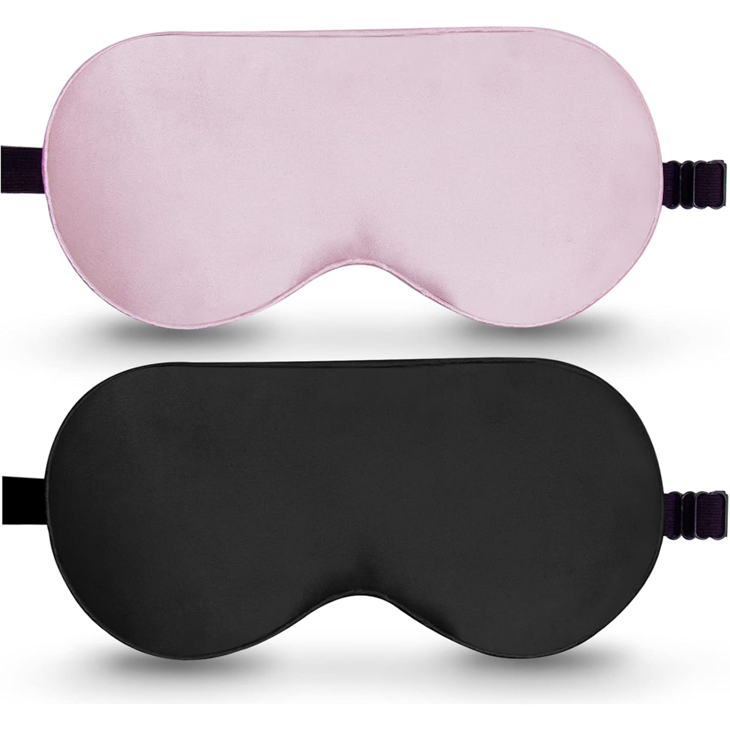 Mulberry Silk Sleep Mask 2 Pack (Black & Pink)