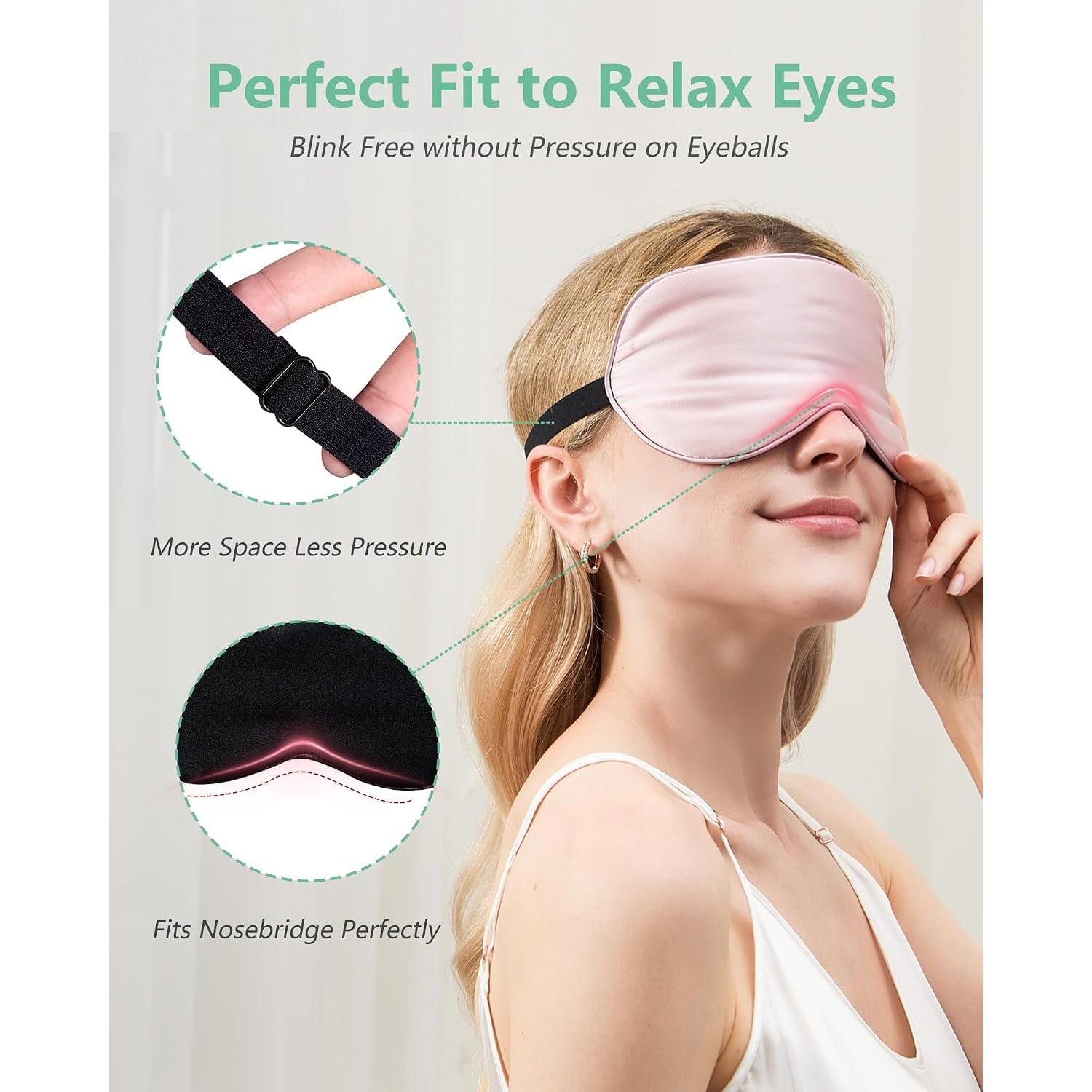 Mulberry Silk Sleep Mask 2 Pack (Black & Pink): image 2