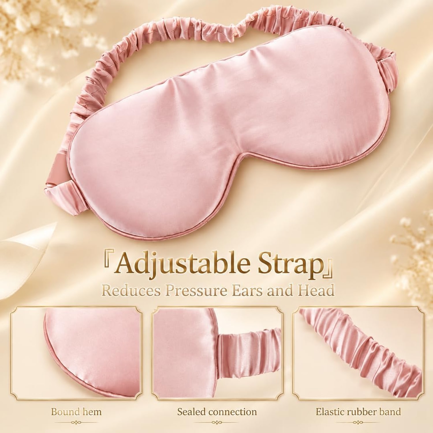 Pink 19 Momme Mulberry Silk Eye Mask with Gift Box: image 4