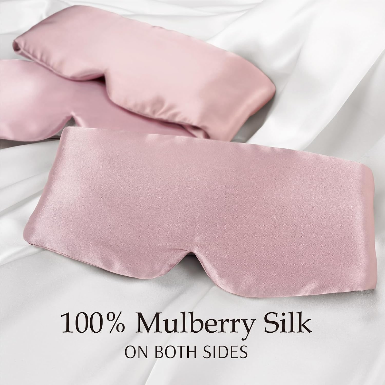 Wide Band Mulberry Silk Sleep Mask in Light Plum: image 2