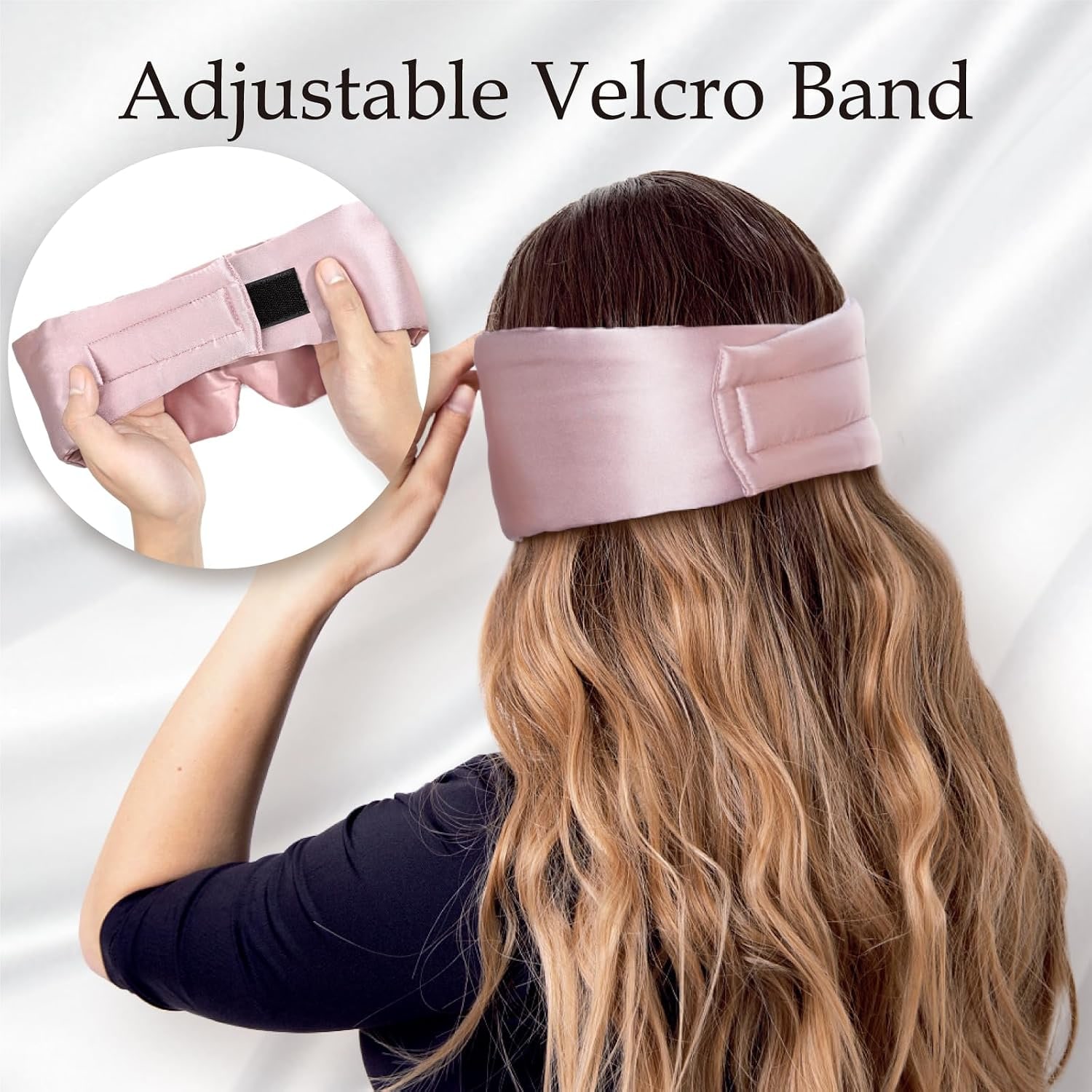Wide Band Mulberry Silk Sleep Mask in Light Plum: image 3